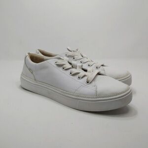 Toms Alex White Leather Sneaker Lace Up Court Shoes 8.5 Platform OrthoLite